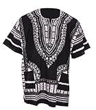 Dupsie's African Dashiki Shirt (Black and White, 4X-Large)