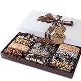 Barnetts Christmas Gift Baskets, 12 Chocolate Biscotti Gourmet Holiday Chocolate Cookies Gift Box for Women, Gifts Ideas Food Delivery for Men Aunt Grandma