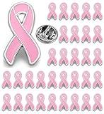 25/50/100/200 pieces Breast Cancer Awareness Lapel Pins Pink Hope Ribbon Brooch for Doctors nurses Backpack hat and clothes Women Girls Charity Public Social Event Fundraising activity bulk (25)