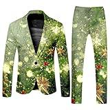 Christmas Overalls for Men Men's Christmas Blazer Suit Christmas Tracksuit Suit Men Men's Casual Pants Christmas Christmas Suits for Men Blazer Button Set