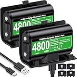 Rechargeable Xbox One Controller Battery Pack with 4 Back Covers: USB C Charging Cable 2 x 4800mWh Xbox One Controller Battery Play and Charger Kit for Xbox Series X/S Skin