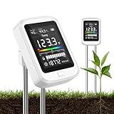 6-in-1 Soil Test Kit for Gardening Deals, 2025 Rechargeable Digital pH Meter/Temperature/Sunlight/Fertility/Environmental and Soil Moisture Meter with LCD Display for Indoor/Outdoor Plants