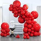 PartyWoo Red Balloons, 140 pcs Matte Red Balloons Different Sizes Pack of 18 Inch 12 Inch 10 Inch 5 Inch Red Latex Balloons for Balloon Garland or Balloon Arch as Birthday Party Decorations, Red-Y57