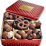 Chocolate Gift Basket- Gourmet Chocolate Snack Variety Present in Keepsake Tray- Includes Belgium Pretzels, Peppermint Patties, Sea Salt Caramels, Chocolate Espresso Beans- Bonnie and Pop