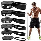 Resistance Bands, Pull Up Assist Bands - Workout Bands, Eexercise Bands, Long Resistance Bands Set for Working Out, Fitness, Training, Physical Therapy for Men Women - Dark Black