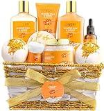 Gift Basket for Women - 10 Pc Almond Milk & Honey Beauty & Personal Care Set - Home Bath Pampering Package for Relaxing - Spa Self Care Kit - Thank You, Birthday, Mom, Anniversary Gift