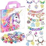 Girls Charm Bracelet Making Kit - Unicorn Jewelry Supplies Make Set DIY Art Craft Set Charm Bracelets Kits Creative Birthday Gifts for Kids Age 6 7 8 9 10 11 12 Year Old Girl Little Children Girl Toys