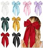 Hair Bows for Women Girls 8 PCS Hair Ribbon Bow Hair Clips with Long Tails Vintage Hair Accessories for Women