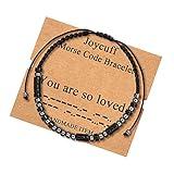 Bracelets for Women Men Wife Husband Girlfriend Mom Dad Daughter Sister Funny Fashion Best Friend BFF Silk Wrap Bracelet Inspirational Motivational Secret Jewelry Morse Code Bracelets You Are So Loved