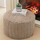 Asuprui Pouf Ottoman Stuffed Round Modern Foam Filled Ottoman Foot Rest Poufs for Living Room Chair Decorative Boho Foot Stool for Wedding Christmas Party