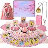 Myripoly Tarot Card Deck for Beginners, Tarot Cards with Meanings on Them,17PC Tarot Witchcraft Kit,Rose Quartz Ball,Divination Energy Crystal Sphere