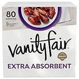 Vanity Fair Extra Absorbent Premium Paper Napkins, 80 Count, Disposable Napkins Made Soft And Strong For Messy Meals And Everyday Use