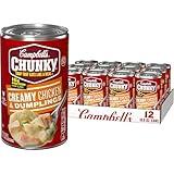 Campbell's Chunky Soup, Creamy Chicken and Dumplings Soup, 18.8 Oz Can (Case of 12)