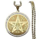 WIVATAXADI New For Arrival Tetragrammaton Pentagram Amulet Necklace For Women Men Stainless Steel Jewish Israel Pentacle Chain With For You Accessories Creative Gift