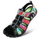 JIASUQI Summer Sports Pool Beach Aqua Water Shoes Athletic Hiking Sandals for Women Girl Black 8.5Women/6.5Men
