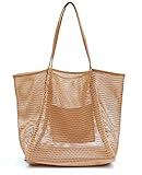 HOXIS Mesh Beach Tote Womens Shoulder Handbag Large