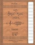 Blank Sheet Music Notebook | Music Manuscript Paper Notebook | 120 Pages | 12 Staves per Page | Full 8,5'' wide x 11'' high | Premium white paper.: Ideal gift of Staff Paper for Musicians and Composer