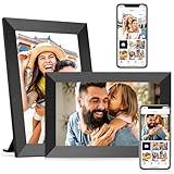 Uhale 2 Pack Digital Picture Frame 32GB Storage 10.1 Inch WiFi Electronic Photo Frame Desktop SD Card Slot IPS Touch Screen HD Display Auto-Rotate Slideshow Share Videos Photos Send Wishes Remotely