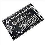 The Authentic Pocket Engineer - Small Metal Engineering Ruler Protractor Compass Scale, Techie Graduation Gadget Multitool, Mechanical/Civil Engineers Gift, Metric Mini 3 Inch Tool- Genius Lab Gear