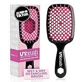 FHI Heat UNbrush Detangling Brush for Pain-Free Brushing on All Wet or Dry Hair Types — Durable DuoFlex Anti-Static Bristles, Lightweight Handle, Vented Hair Brush, Cherry Blossom