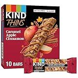 KIND THINS Caramel Apple Cinnamon with Almonds, Pecans, & Peanuts, Gluten Free, 100 Calorie, Healthy Snacks, 10 Bars (Pack of 1)