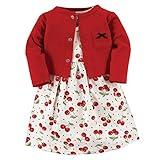 Hudson Baby Girls' Cotton Dress and Cardigan Set, Cherries, 18-24 Months