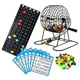 Regal Bingo Deluxe Bingo Game Set for Adults and Kids - Includes 6 Inch Bingo Wheel Cage, 75 Balls, Master Board, 18 Cards, and Colorful Chips - Fun Family Bingo Night