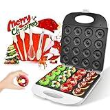 DSP All in One Mini Donut Maker - Non-Stick, Cool Touch Electric Doughnut Machine for 16 Mini Donuts - 1400W Perfect for Breakfast, Snacks & Desserts