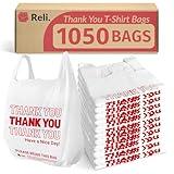 Reli. Plastic Bags Thank You (1050 Count) | White Grocery Bags, Plastic Shopping Bags with Handles