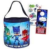Disney PJ Masks Easter Tote Bucket Set - Accessories Bundle with Reusable Grocery Bag Plus Stickers, More | PJ Masks Easter Basket for Kids