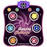 Dance Mat Toys for Girls Age 3-12, Electronic Dance Pad Light Up 6-Button 5 Game Modes, Kids Dance Mat Bluetooth, Built in Music, Dance Floor Mat for Toddlers Girls Boys Christmas/Birthday Toy Gift