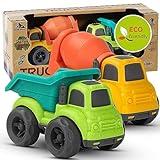 Aigitoy Toddler Car Toys for 1-3 Year Old, BPA Free, Phthalates Free, PVC, Dump Truck, Mixer Cement, Easter Christmas Birthday Gifts for 2 3 4 Year Boy Girl. Dishwasher Safe, Recycled Plastic