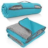 Tirrinia Waterproof Outdoor Blanket with Sherpa Lining, Windproof Triple Layers Warm Comfy Foldable for Camping Stadium, Sports, Picnic, Grass, Concert, Pet, Travel, Emergency Car Blanket 51''X 59''