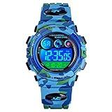 cofuo Kids Digital Sport Watch for Boys Girls, Kid Camouflage Waterproof Electronic Multi Function Casual Outdoor Watches, 7 Colorful LED Luminous Alarm Stopwatch Wristwatch