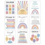 9 Pcs Mental Health Posters Therapy Offices Decor, Positive Psychology Educational Poster, Inspirational Emotion Coping Skill Wall Art for Counselor Office School Counseling Classroom Preschool 8x10in