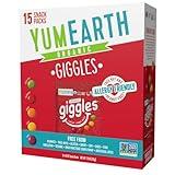 YumEarth Organic Giggles Chewy Candy - Allergy Friendly (Top 9 Free), No Artificial Dyes or Flavors, Non GMO, Gluten Free, Vegan - Individually Wrapped Fruity Snack Packs - 0.5 Ounce (Pack of 15)