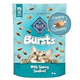 Blue Buffalo Bursts Crunchy & Creamy Cat Treats, Great for Training, Savory Seafood, 5-oz Bag