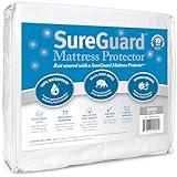 SureGuard Queen Size Mattress Protector - 100% Waterproof, Hypoallergenic - Premium Fitted Cotton Terry Cover White