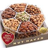 Fathers Day Nuts Gift Basket - Assortment of Sweet & Roasted Salted Gourmet Nuts - Assorted Food Gift Box for Husband, Dad, Him, Fathers Day, Family, Sympathy, Men & Women.