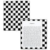 MightySkins Carbon Fiber Skin for Amazon Kindle Oasis 7" (9th Gen) - Check | Protective, Durable Textured Carbon Fiber Finish | Easy to Apply, Remove, and Change Styles | Made in The USA