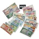 IMPACTO COLECCIONABLES Foreign Currency Collection - 25 Different World Currency Banknotes - Collectible Currency Foreign - Old World Currency Collection - Banknotes Collection (COA Included)