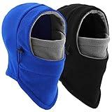 Balaclava Ski Mask 2 Pcs - Windproof Warmer Fleece Adjustable Winter Mask for Men Women