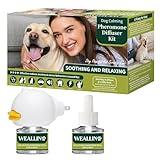 Woyamay Dog Calming Diffuser Kit - Dog Pheromones for Anxiety Relief-3-in-1 Kit with 1 Diffuser+2 Refill Vials (48ml) - Up to 60 Days of Stress Reduction, Reduces Separation Anxiety and Aggression