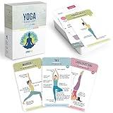 merka Yoga Cards, 50 Flash Cards Deck with Poses for Class Sequencing and Practice, Sanskrit and Cues for Beginners, Teachers, Women Workout Fitness