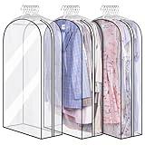 MISSLO 10" Gusseted All Clear Garment Bags , 40" Suit Bags for Closet Storage Hanging Clothes, Shirts, Coats, Dresses, 3 Packs