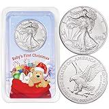 2024 American Silver Eagle Dollar Uncirculated in Baby's First Christmas Showpak