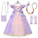 GRIVOS Little Girls Princess Dress up Easter Costume Cosplay Fancy Halloween Christmas Party 4-9Y