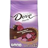 DOVE PROMISES Milk & Dark Chocolate Valentines Day Candy Hearts, 24.2 oz Bag