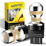 AUXITO LED Turn Signal Bulb 3157 LED Bulbs Amber Yellow 400% Brighter 3156 3457A 4057 4157 LED Bulb for Front Rear Turn Signal Light Blinker DRL Marker Parking Lights, Pack of 2