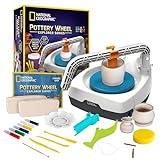 NATIONAL GEOGRAPHIC Pottery Wheel for Kids – Complete Pottery Kit for Beginners, Plug-in Motor, 2 lbs. Air Dry Clay, Sculpting Clay Tools, Apron & More, Patented Design, Craft Kit (Amazon Exclusive)